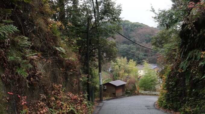 急こう配の坂を下って帰る