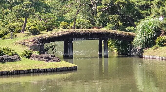 土橋が池に架かる